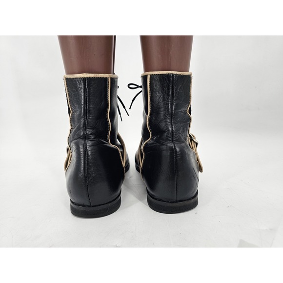 JOHN FLUEVOG "IN THE MONEY" BLACK BOOTS BOOTEES WITH BUCKLES STRAPS Size 7 - Picture 7 of 16